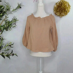 Charlotte Avery Womens 100% Cotton Off Shoulder 3/4 Sleeve Top Size M